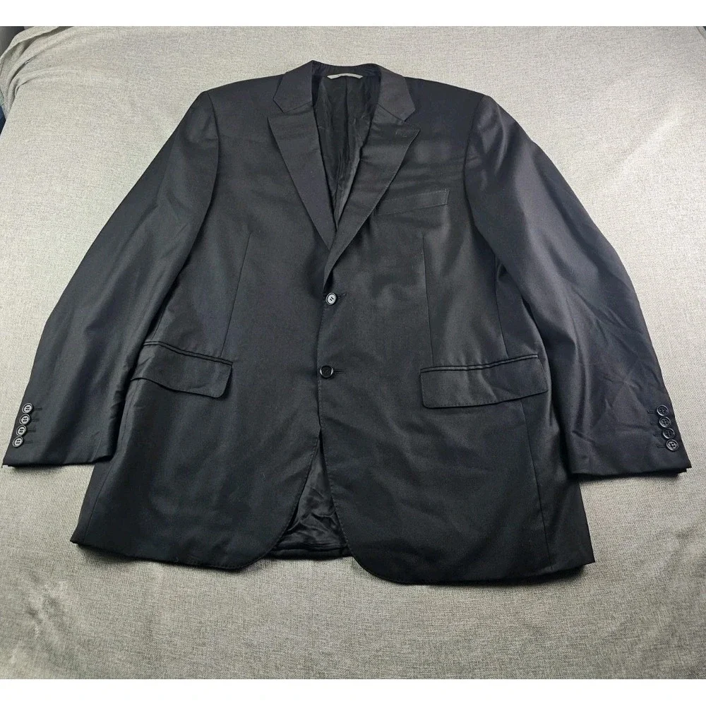 Canali 1934 Blazer Mens 46 R Black Wool Suit Jacket Designer Italy